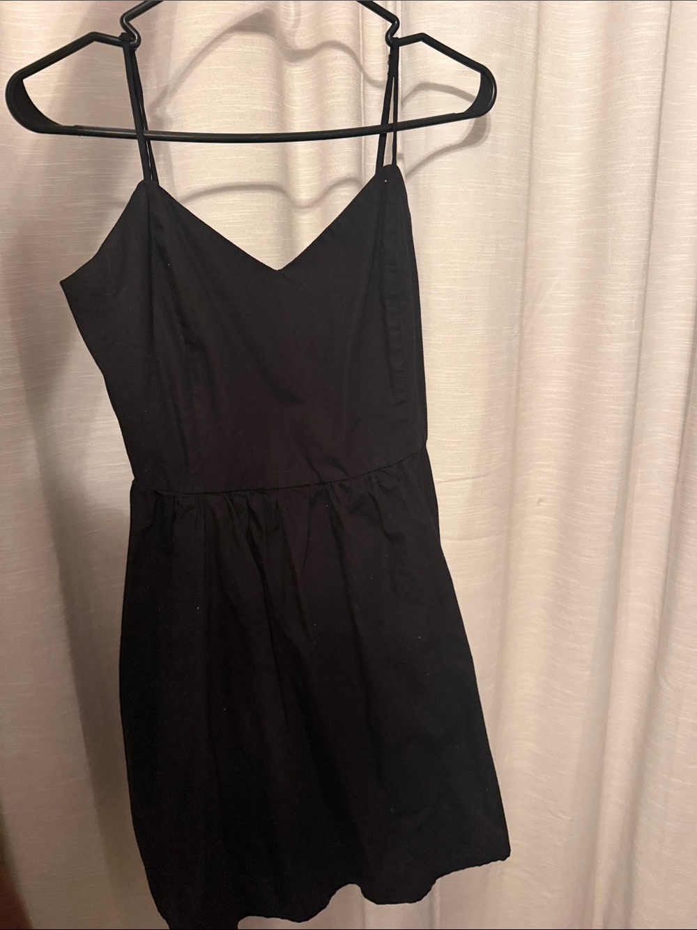 Black cotton a-line mini dress|size M|H&M